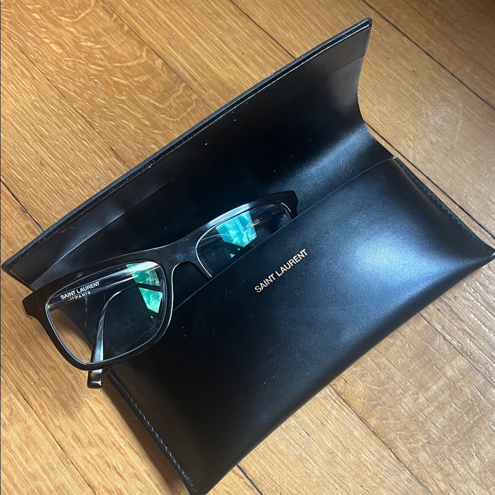 Saint Laurent Paris prescription eyeglass frames with case. Made in Italy.